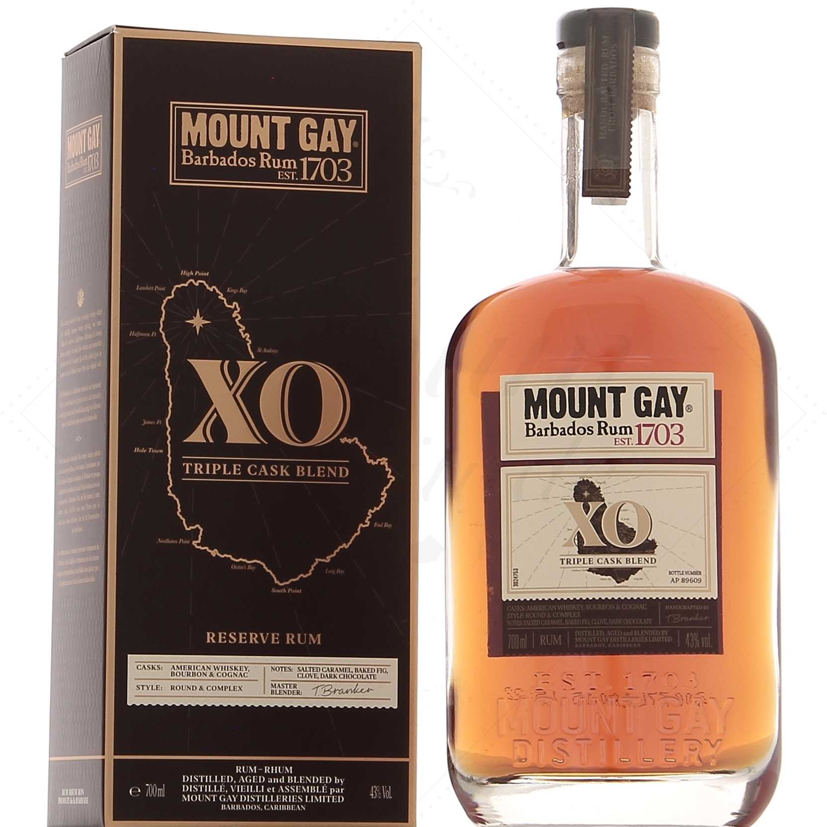 Mount Gay X.O./ étui  - 15 ans - 70cl